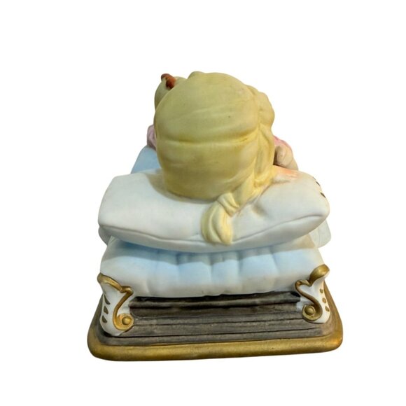 Little Girl Sleeping Music Box Love Story Vintage Retro Bedroom Nursery Decor - Picture 6 of 15